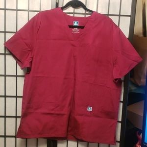 Burgundy scrub top XL